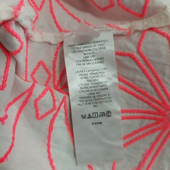 Anthropologie‎ Maeve Pink White Embroidered Off-The-Shoulder Blouse Top Size S - Picture 9 of 10
